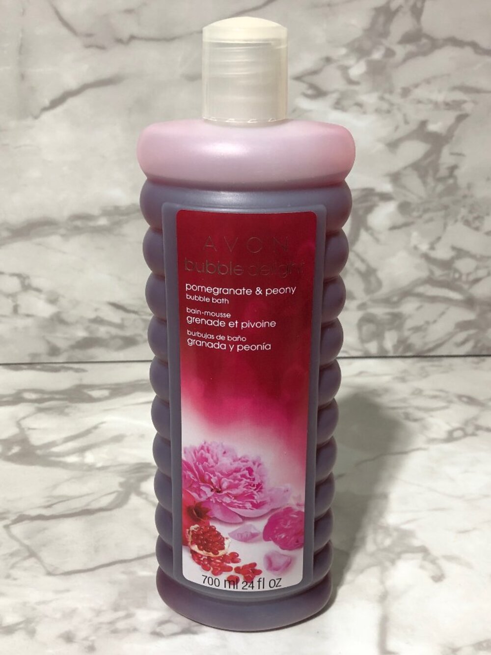 AVON Bubble Delight Pomegranate & Peony Bubble Bath 24 oz Factory Sealed NEW